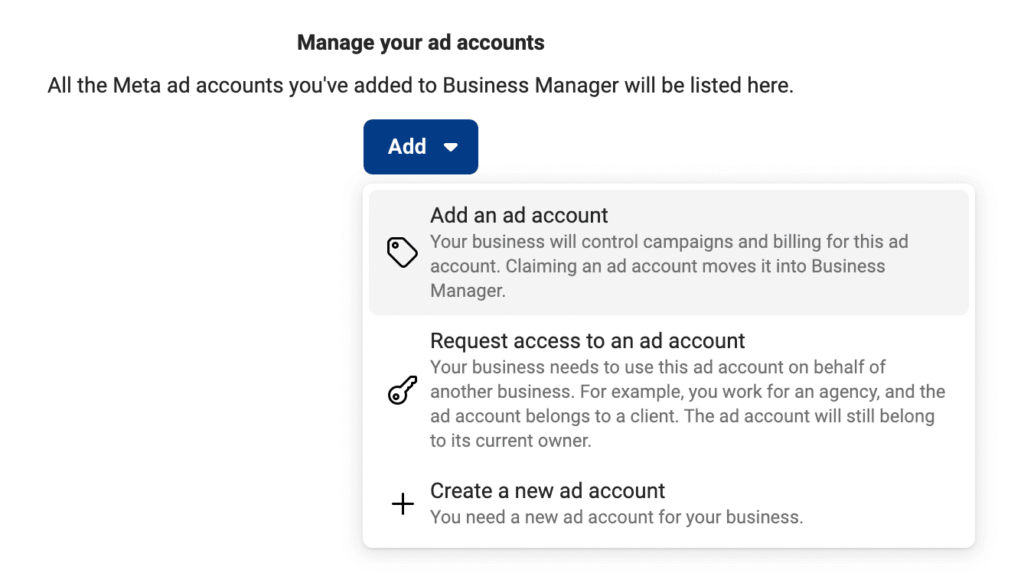 Manage account
